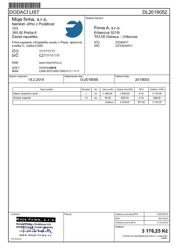 Dodací list online 1