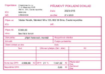 Vzor Příjmový pokladní doklad (A6)